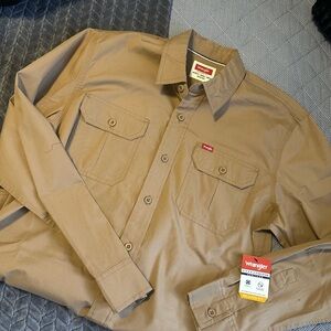 Wrangler Tan Button-Up Shirt
